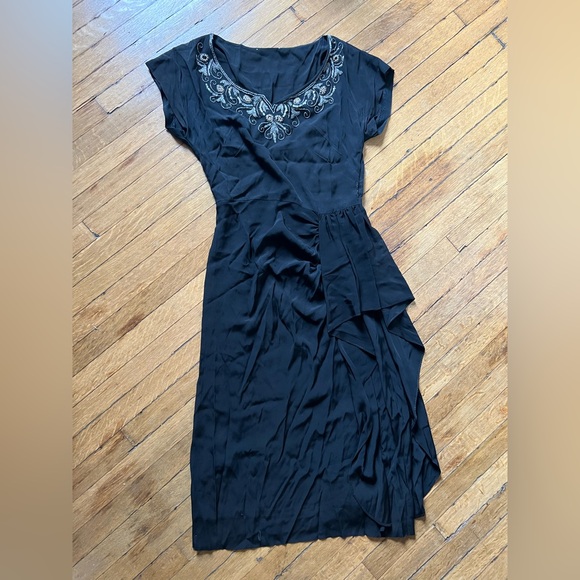 Vintage 1940s Rayon Dress - Picture 1 of 9
